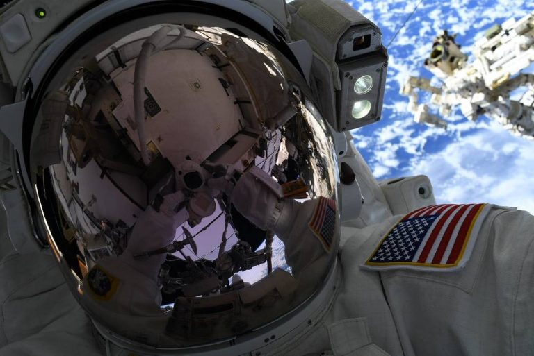 Nick Hague Completes First Spacewalk