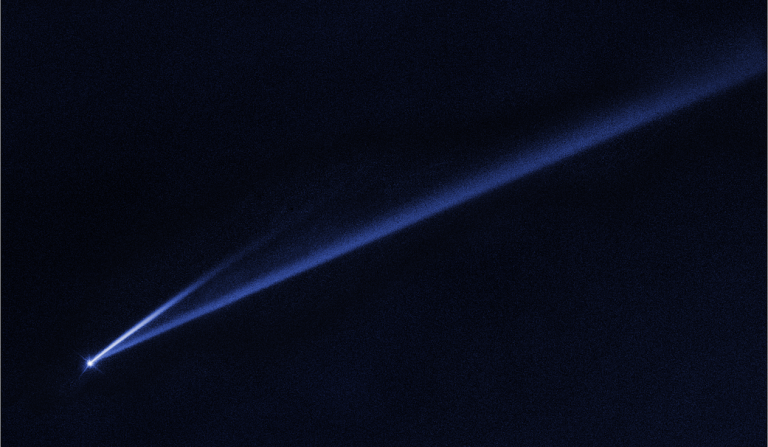 Hubble Watches Spun-Up Asteroid Coming Apart