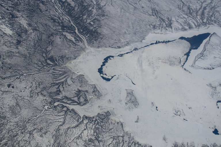 Station Crew Views the Frozen Southern Tip of Hudson Bay