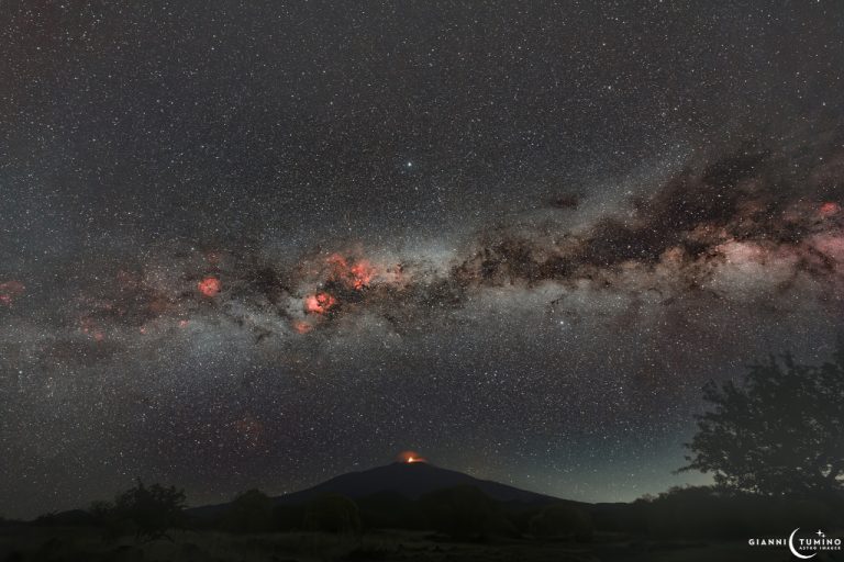 埃特纳火山与银河